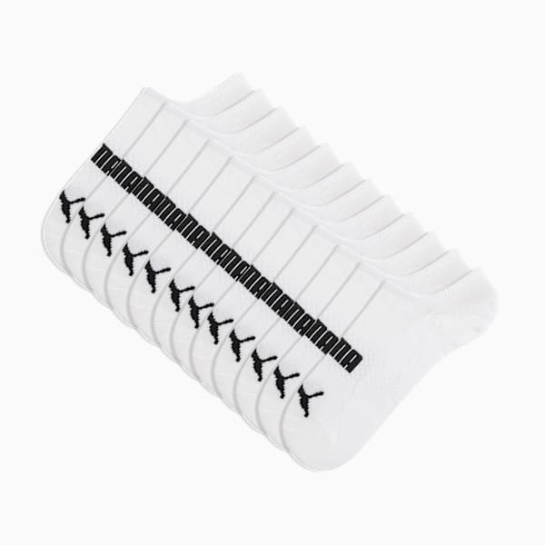 Lot de 6 paires de chaussettes de sneaker en mi-tissu bouclette Homme, WHITE / BLACK, extralarge